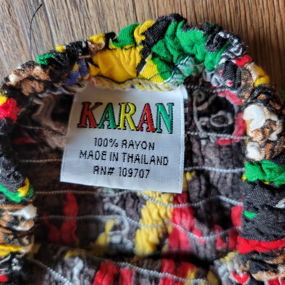 Vintage Karan Black Red Yellow Green Bob Marley Strapless Dress Or Skirt - Picture 4 of 5